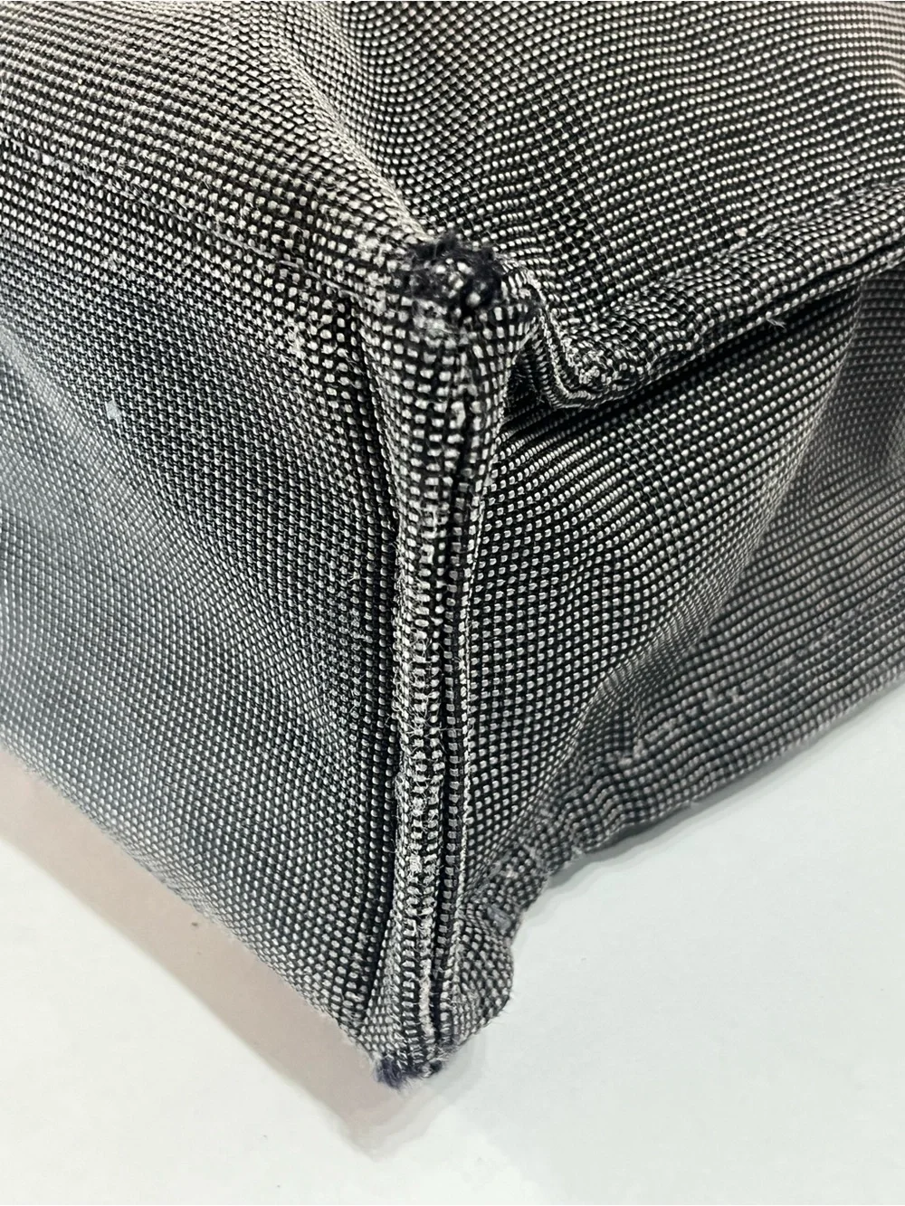 Hermes Fourre Tout MM Gray Black Toile H Canvas Tote Bag France AS-IS 🇫🇷